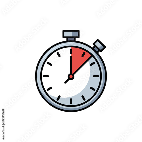 Stopwatch with red second hand on a