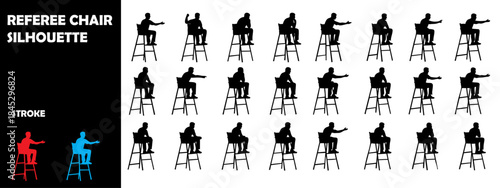 Tennis Referee Chair Silhouette Vector – Umpire Chair Sports Icon