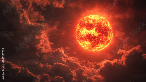 fire sun circle energy light background, hot