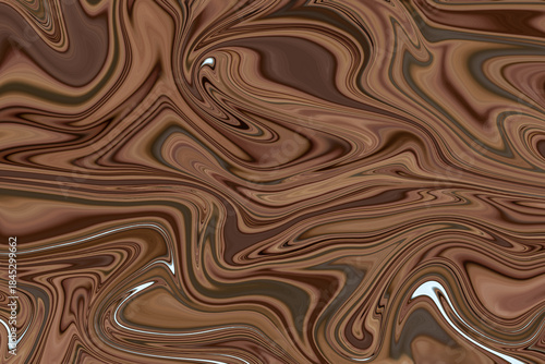 Background with liquify effect or abstract image with brown color swirls and stains