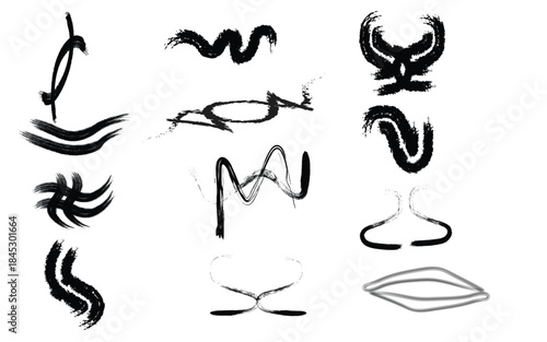Collection of abstract animal and human face line art