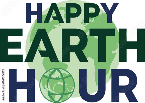 Celebration of Earth Hour with the Earth and Globe Graphics