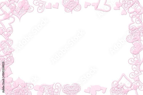 Pink bordo burgundy light frame with hearts