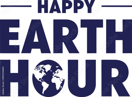 Happy Earth Hour Logo Design for Environmental Awareness