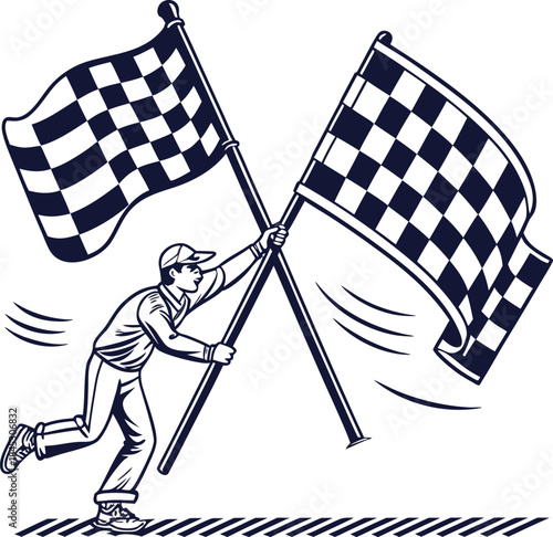 checkered flag vector illustration