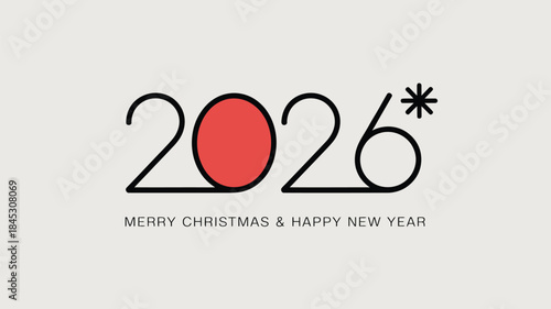 Merry Christmas and Happy New Year 2026 greeting