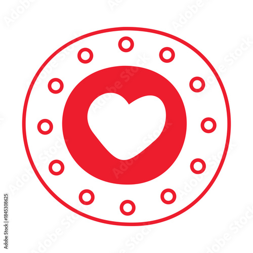 Heart tag in doodle style. For Valentine's Day.