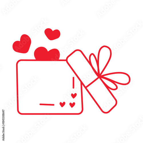 A doodle-style heart gift box for Valentine's Day.