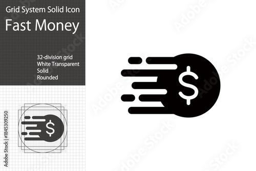 Fast money, quick payment icon, financial technology, investors' funds aiming for profits through quick transactions