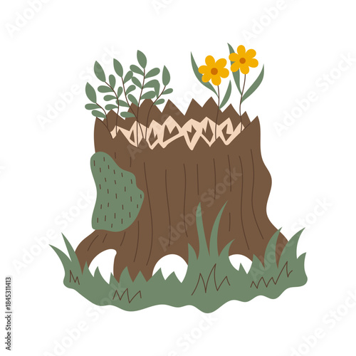 Tableau sur toile Enchanted Tree Stump Vector