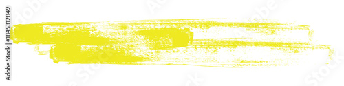 Yellow highlighter brush stroke design element, underline stroke vector illustration