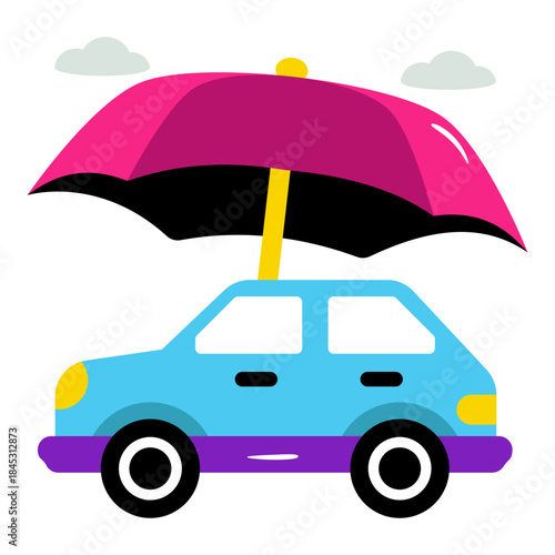 Modern design illustration of car insurance 