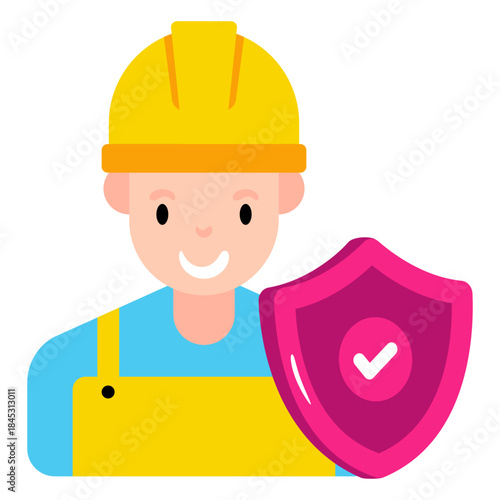 Editable design illustration of labor security 