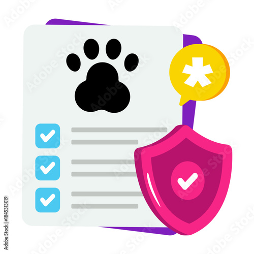 Premium download illustration of pet insurance paper 