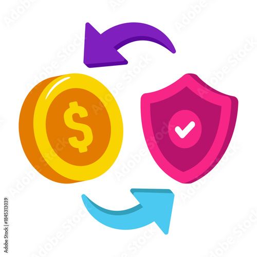 Modern design illustration of secure money exchange 