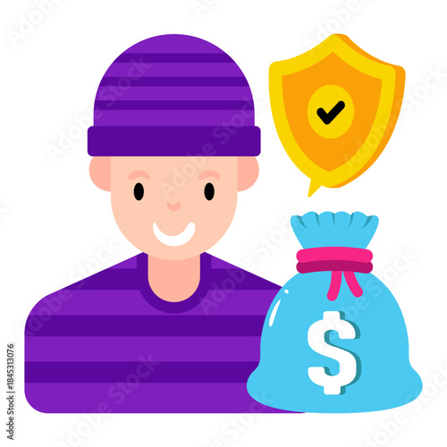 A colored design illustration of theft insurance 