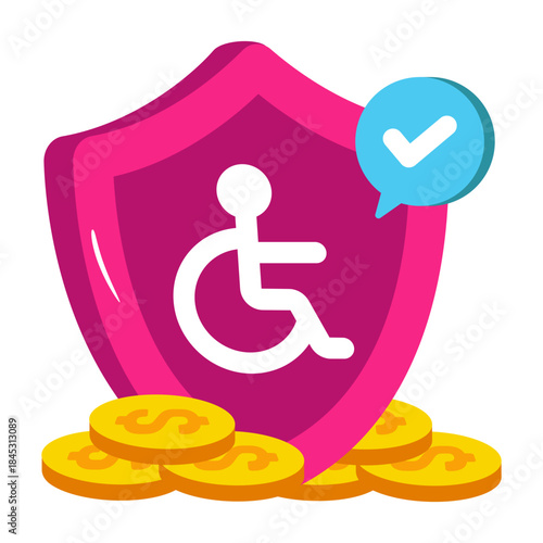 Disability insurance illustration in flat design 