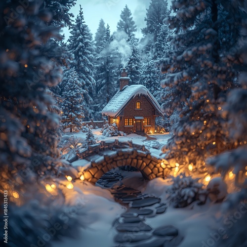Wonderful Winter Wonderland, Cute Brick House Hidden in Snowy Pine Forest