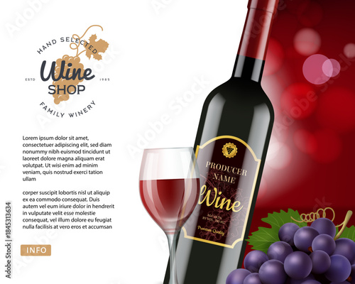 Wine magazine. design template for placard or banner for wine shop