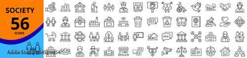 Icons representing various community activities and services  