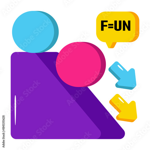 Unique design icon of inclined plane 