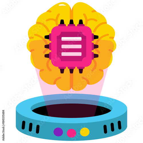 Perfect design icon of brain processor hologram 