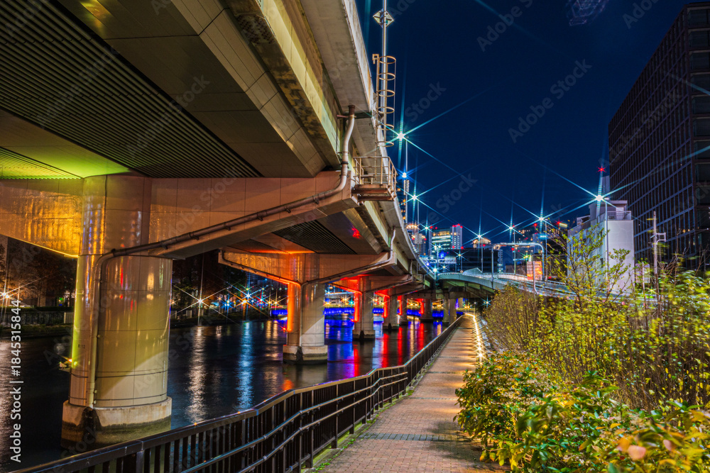 Naklejka premium 都市夜景