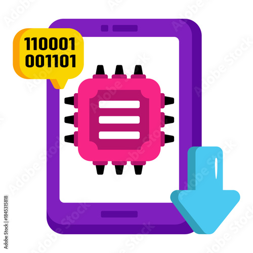 Perfect design icon of mobile processor download 