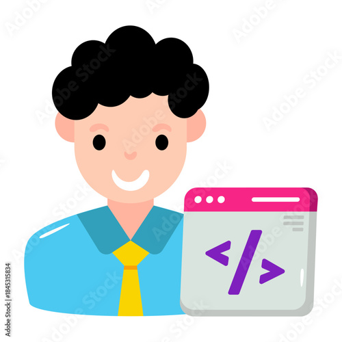 An icon design of web programmer 