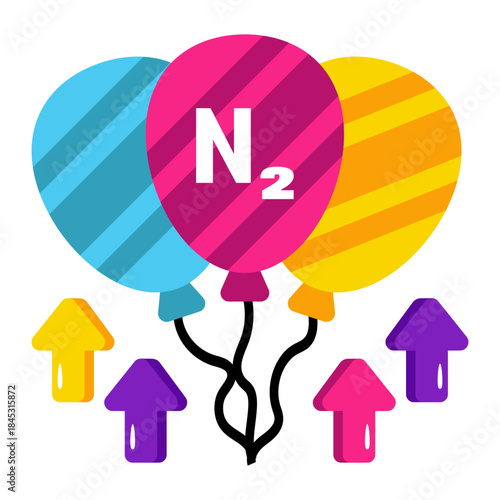 Perfect design icon of nitrogen balloons 