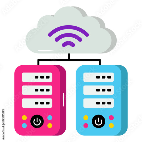 An icon design of cloud server 