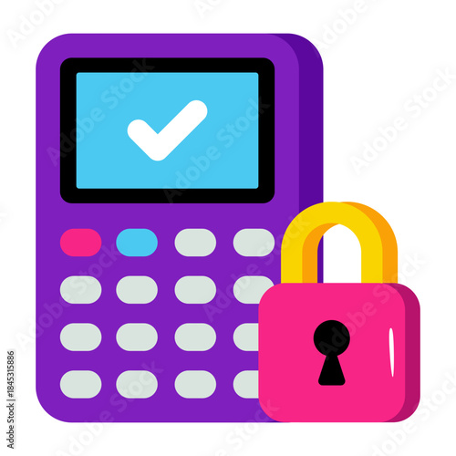 Modern design icon of secure calculation 