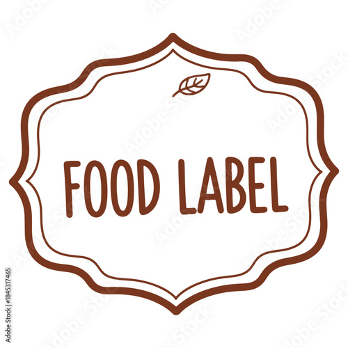 Brown Food Label Design Template for Organic Products Packaging