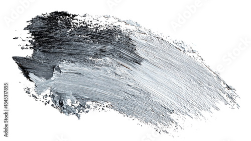 Abstract paint stroke in shades of gray and black, showcasing texture and movement, ideal for backgrounds or artistic projects emphasizing creativity and expression