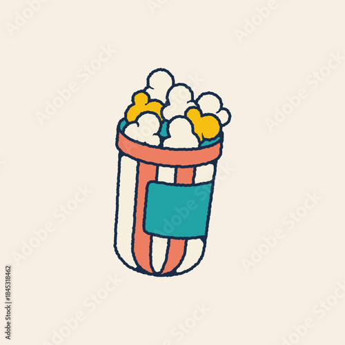 vector illustration of a glass of popcorn