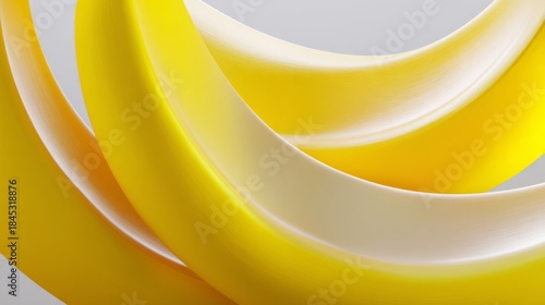 Abstract Yellow Curves in Motion Flowing Elegantly on Soft Background