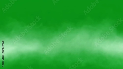 Realistic White Smoke Flowing Horizontally on a Green Screen Background. 4k Footage Greenscreen Video