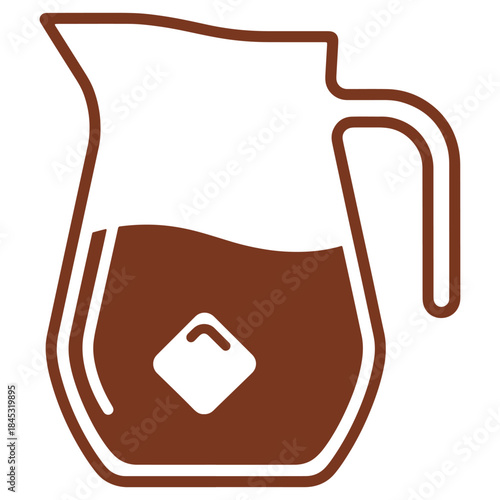 Brown Pitcher with Tea Bag  Tea Infusion in Jug  Tea Time Essentials