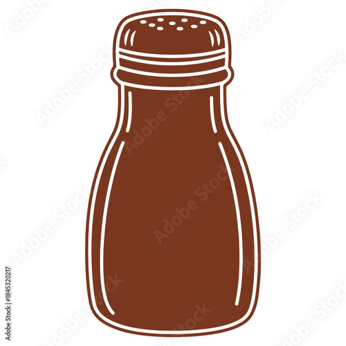 Brown Salt Shaker Icon Design for Kitchen Table Seasoning Spices