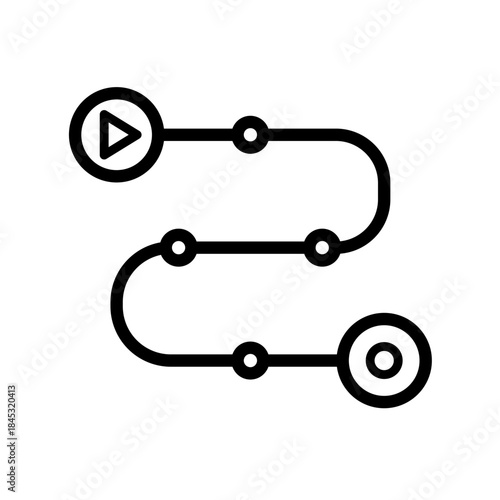 product roadmap, project development roadmap – simple vector icon
