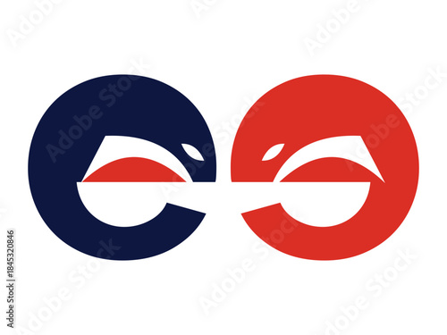 Abstract EE Fox Icon Monogram Concept