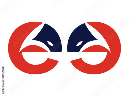 Creative EE Fox Icon Vector Design