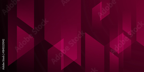 Abstract dark red banner background. Simple and trendy overlap papercut arrow concept pattern design.