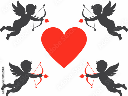 Cupid s arrows and a heart a romantic valentine s day illustration