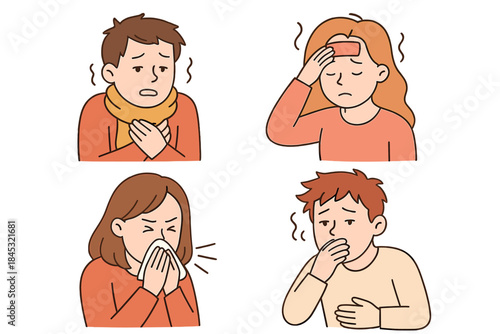 People suffering from seasonal cold or flu symptoms like fever, sneezing, and coughing