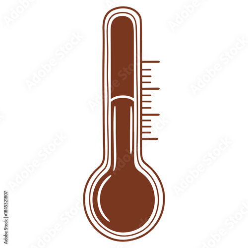 Brown thermometer icon isolated on white background for temperature measurement