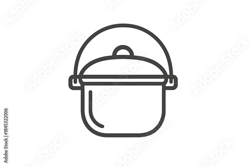 Camping cooking pot with lid and carrying handle for outdoor activities