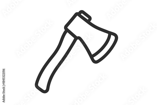 Basic axe tool outline used for cutting wood, forestry, logging, or camping activities