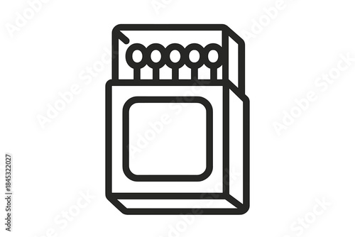 Open matchbox containing several wooden matches used for lighting fires or candles