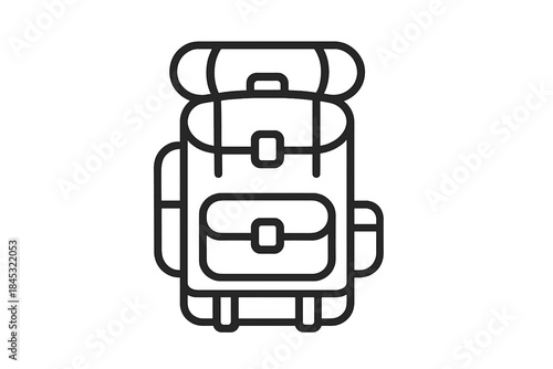 Fully packed hiking backpack with straps and pockets, designed for trekking and outdoor adventure